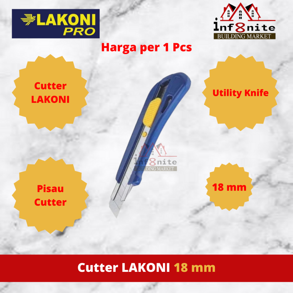 

Pisau Cutter LAKONI Pro 18 mm Utility Knife Pisau Kater
