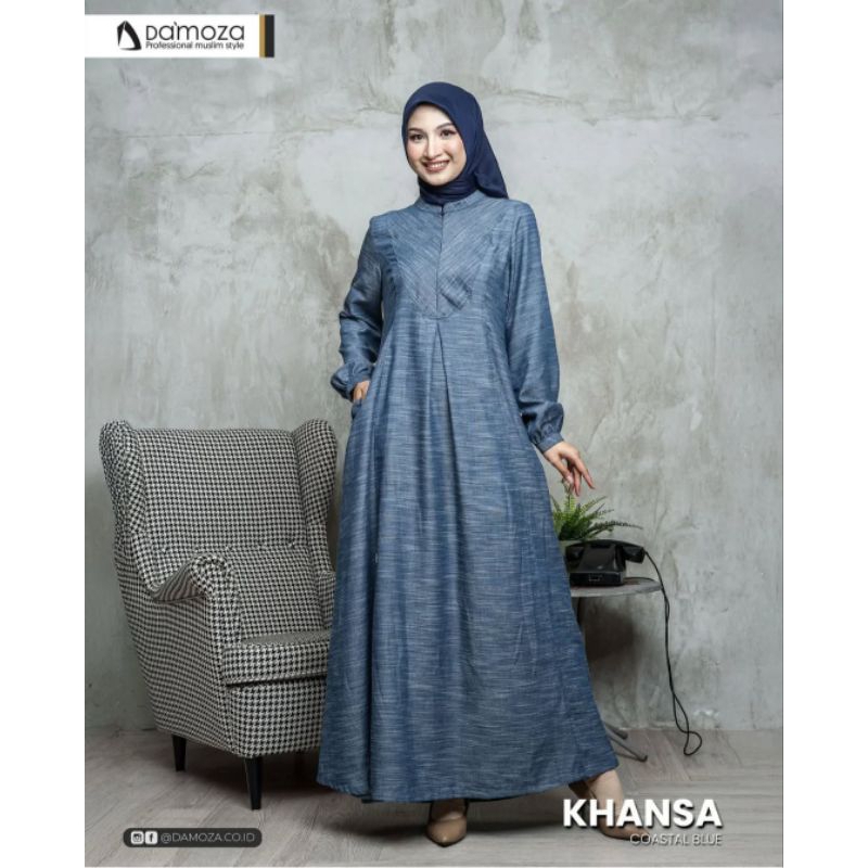 GAMIS WANITA TERBARU DAMOZA KHANSA COASTEL BLUE