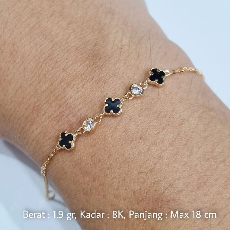 Gelang Emas Serut Van Cleef Maksimal 18 cm Kadar 8K - B11 / 1.9 gr