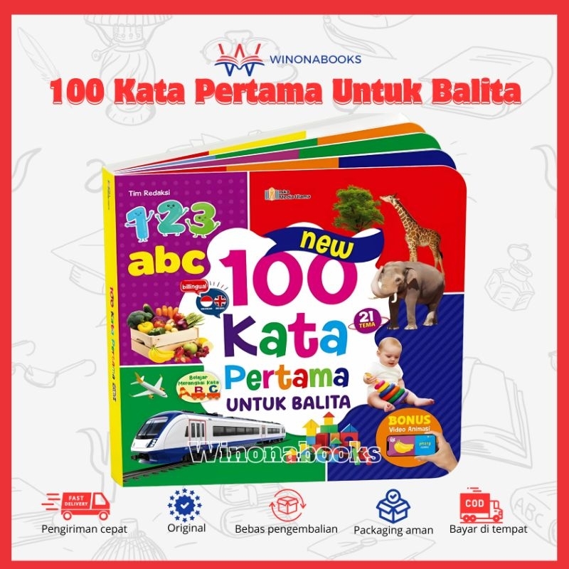 Big Boardbook New 100 Kata Pertamaku untuk Balita Billingual : 150++ Kata,dirancang dengan ilustrasi
