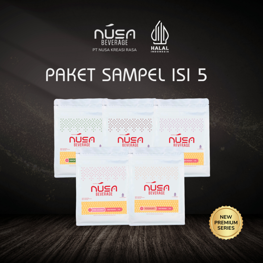 

DiRASA - NUSA BEVERAGE Paket Sampel New Premium Series Isi 5/50 GR Untuk Bisnis HORECA/Barista/Bartender/Mixologist