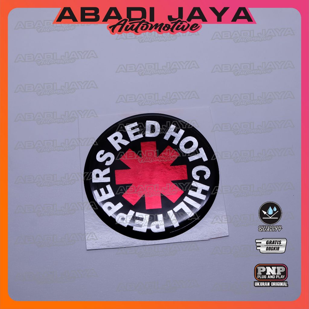 Sticker 3d rhcp / Emblem logo red hot chili peppers / emblem timbul red hot chili peppers / sticker 