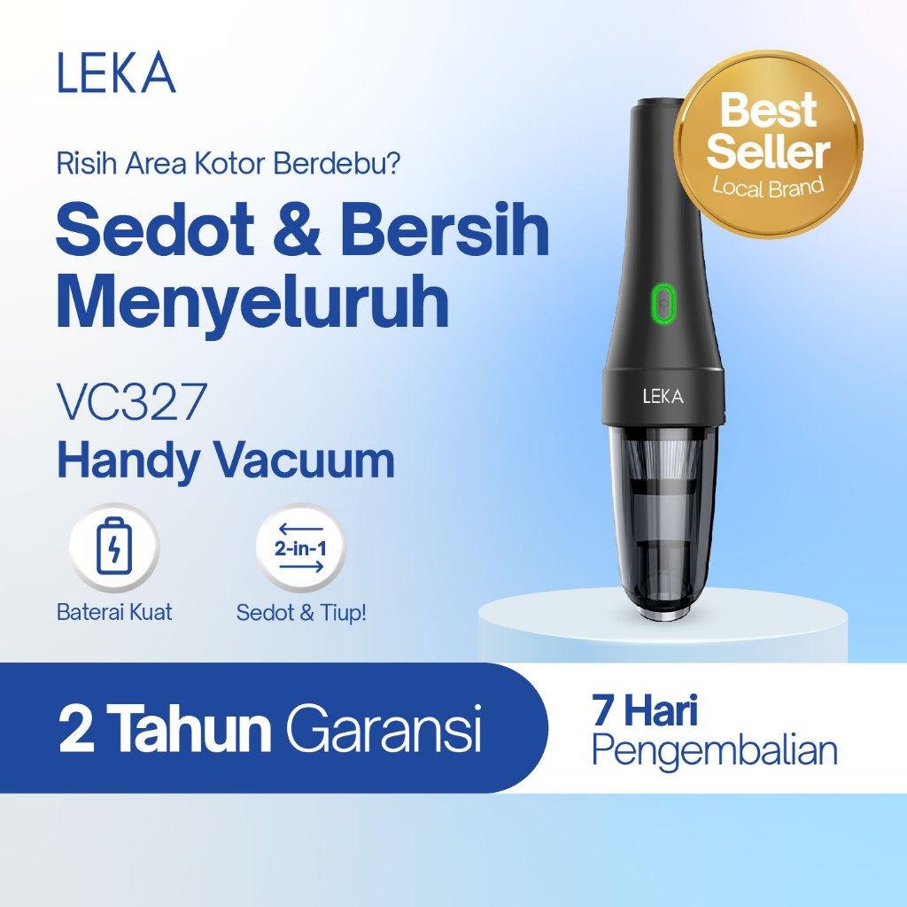 LEKA - VC327 Handy Vacuum Cleaner - Penyedot Debu Wireless Portable Untuk Mobil dan Rumah