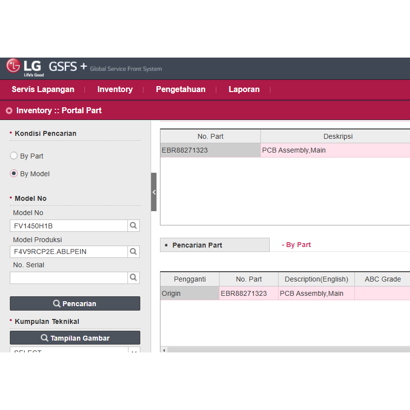 PCB MODUL MAIN MESIN CUCI LG FV1450H1B ORIGINAL EBR88271323