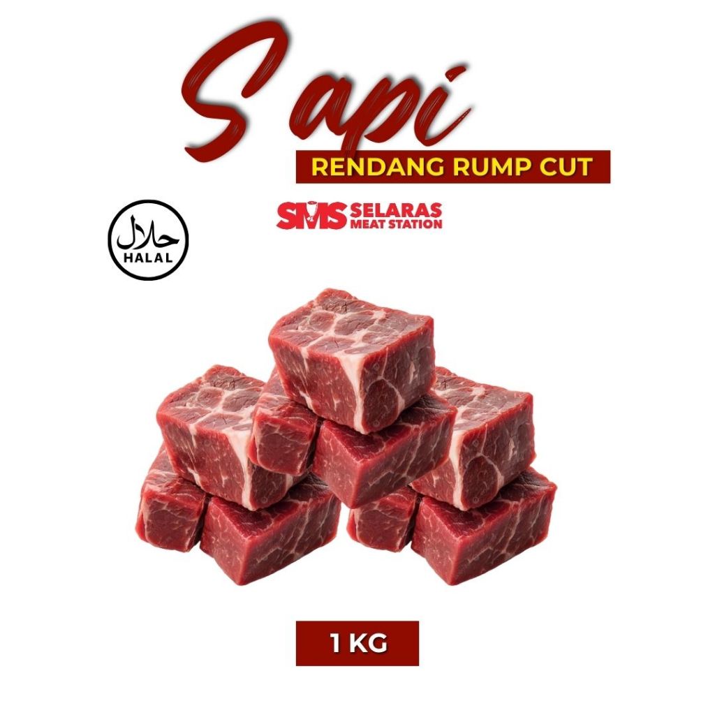 

Daging Sapi Potong Untuk Rendang Rawon Semur Soto Bagian Rump 1 Kg Frozen Tangerang