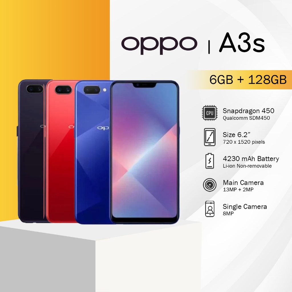 HP OPPO A3S RAM 6/128GB NEW GARANSI 12bulan