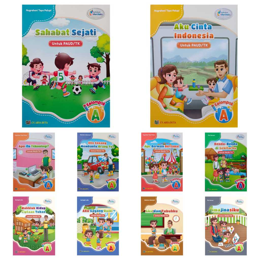 Sepaket buku tk atau paud A penerbit arya duta sepaket isi 10 buku
