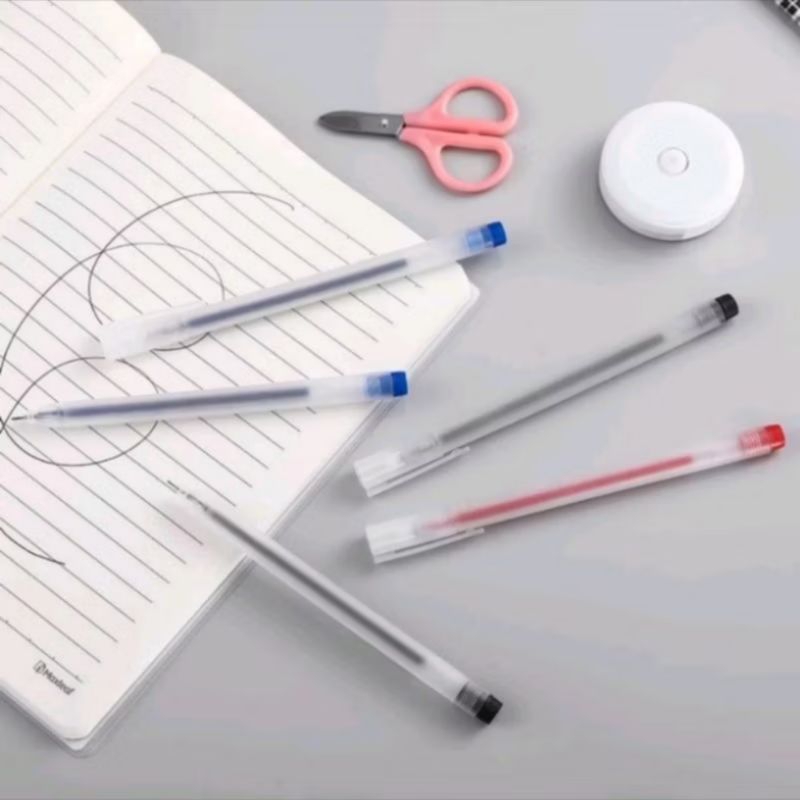 

Pulpen warna warni Pulpel Gel 0.5mm Pena Pulpen Bolpoin Tinta Gel Cair Pena Transparant Pen Gel