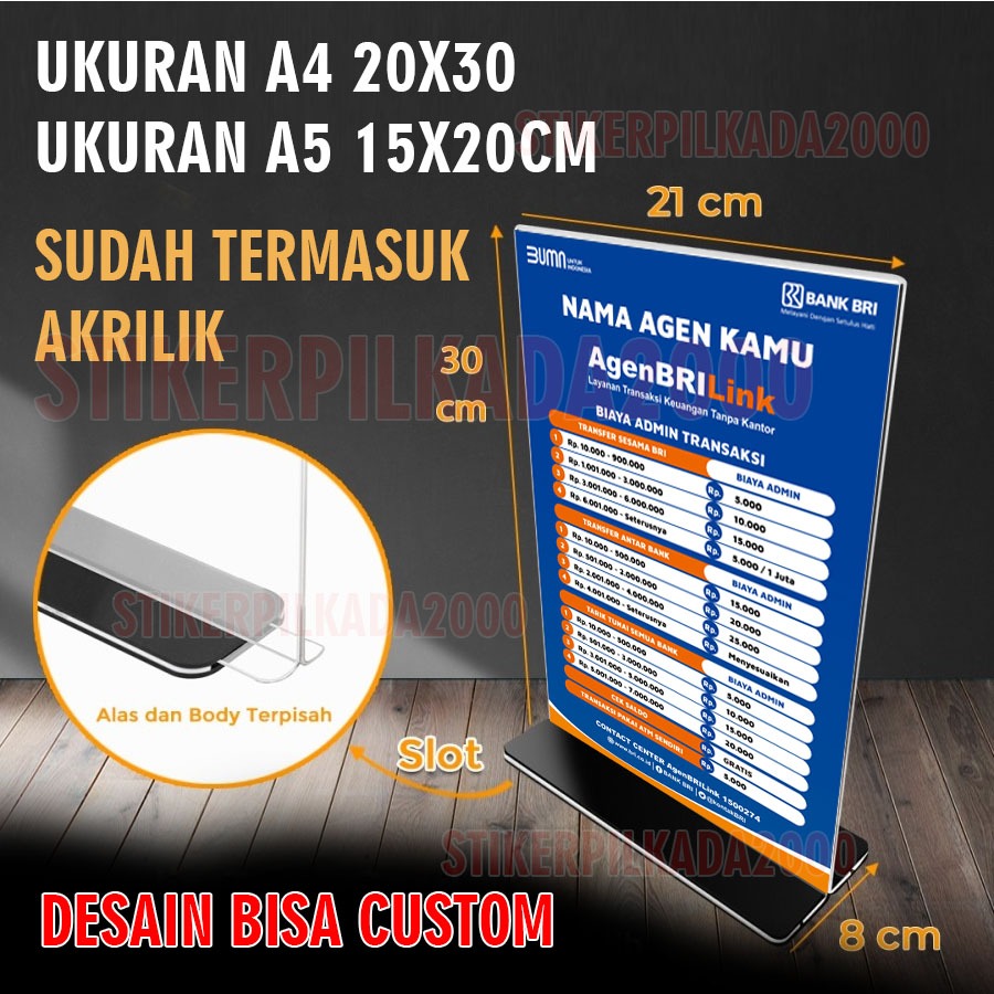 

AKRILIK + STIKER AGEN BRILINK BIAYA ADMIN ( WARNA BIRU )