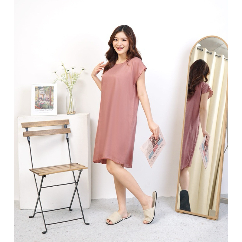 Midi Polos bahan rayon santung Solo