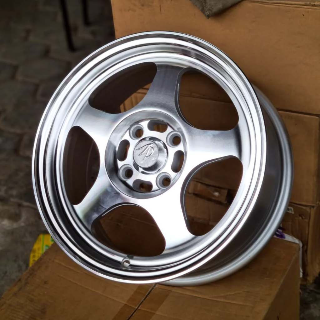 Velg Spoon Ring 15 Lebar 6.5 Pcd 4x100 Et 38 Warna Polish | Velg R15 | Velg Mobil | Velg Racing | Ve