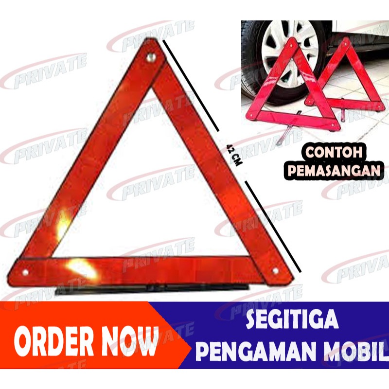 SEGITIGA PENGAMAN REFLEKTOR MOBIL BESAR 42 CM