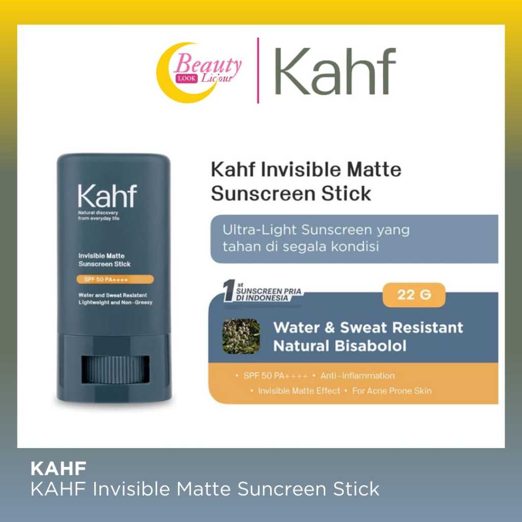 kahf invisible matte sunscreen stick 22g / kahf sunscreen stick