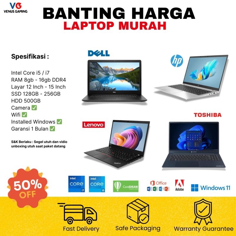 Jual Murah Laptop Second 1 Jutaan Ram 8gb SSD 256GB