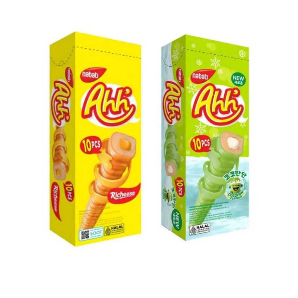 

Nabati Ahh 30gr (isi 10pcs) Snack Ringan Ekstrudat Salut Cream Keju Kelapa Pandan Cococnut Flavoured