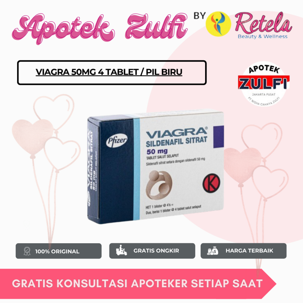 VIAGRA 50MG 4 TABLET / PIL BIRU