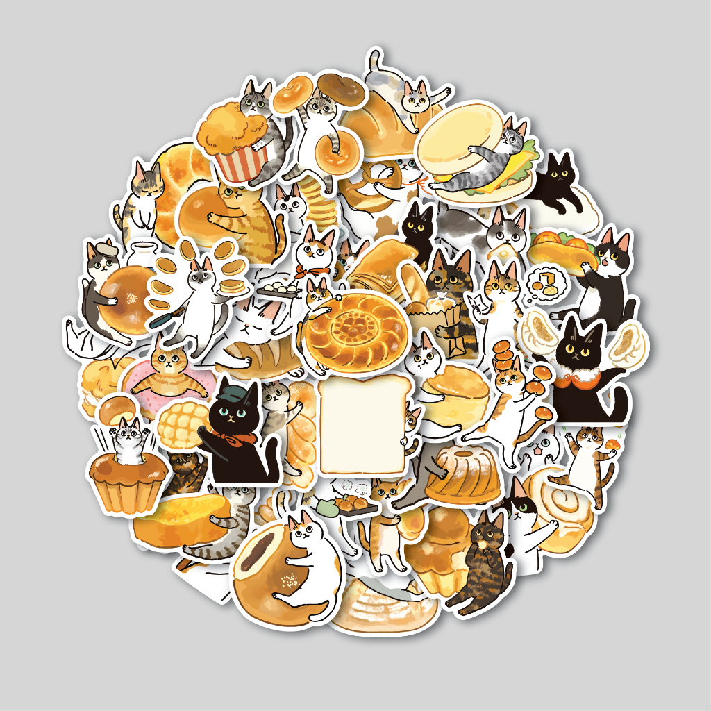 

STICKER PACK CAT MEETS BREAD | STICKER TUMBLR | STIKER LAPTOP KOPER HELM