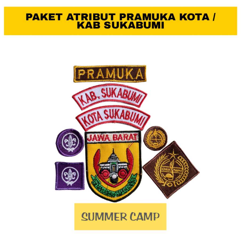 PAKET ATRIBUT PRAMUKA KOTA / KAB.SUKABUMI JAWA BARAT PUTRA PUTRI