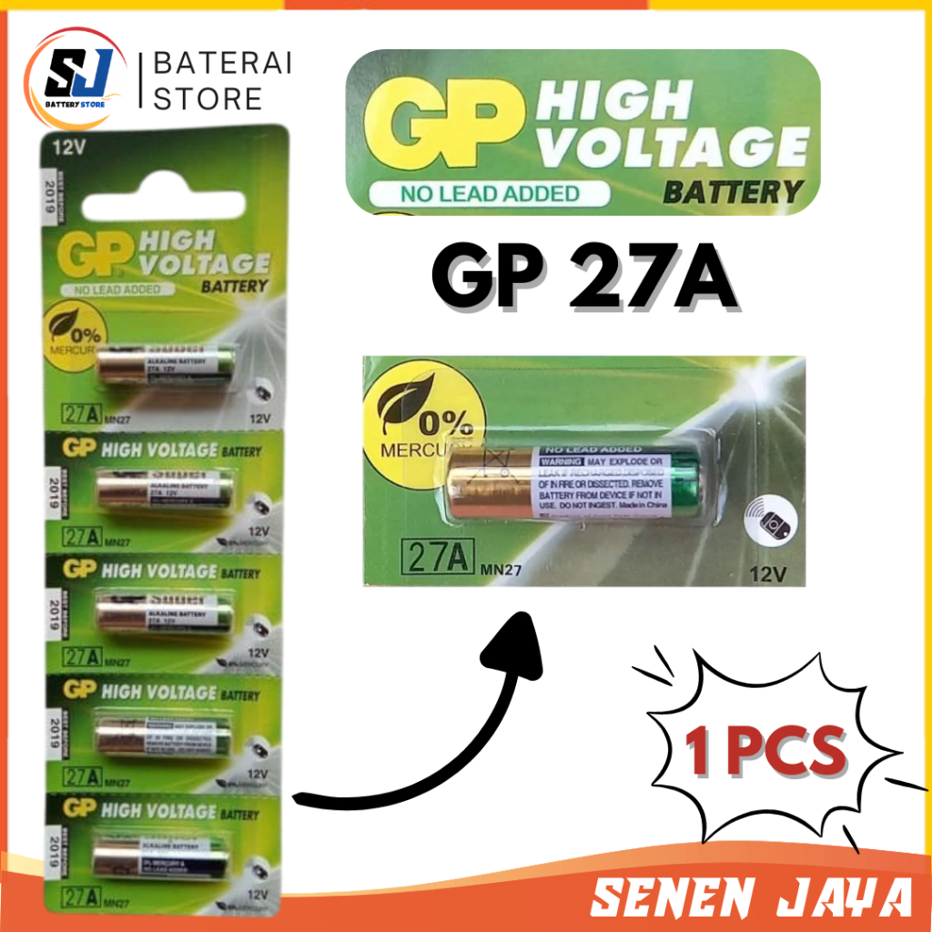 A27 Alkaline GP 12V Baterai Remote Remote Mobil GP A27 Batre Bell Rumah Door Bell A27 GP Alkaline 1 