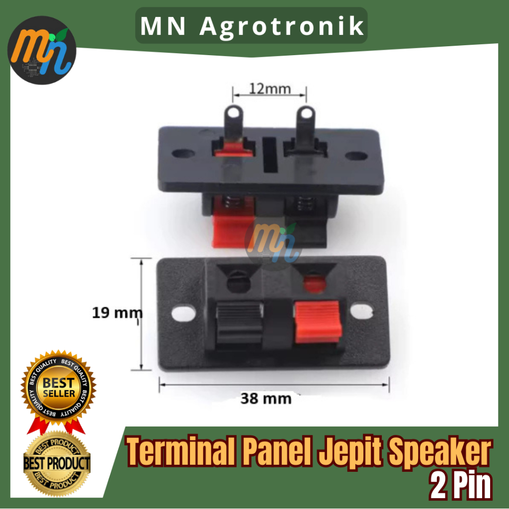 Terminal Panel Jepit Speaker 2 Pin Amplifier Kabel Power Box Mono Stereo  2P 2Pin Spring