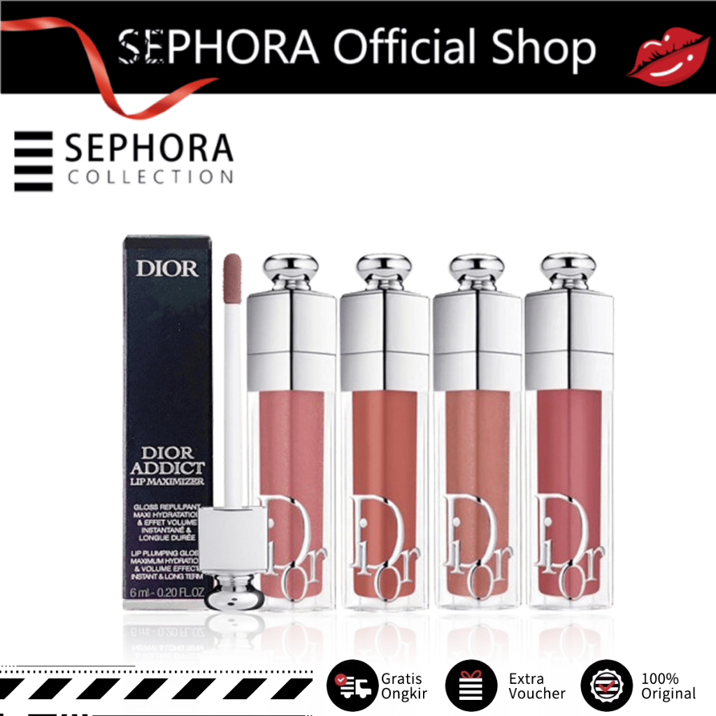 【100% Original】Dior Liquid Lipstik Lip Gloss/Dior Addict Lip Maximizer Plumping Gloss/Lipstik cair D
