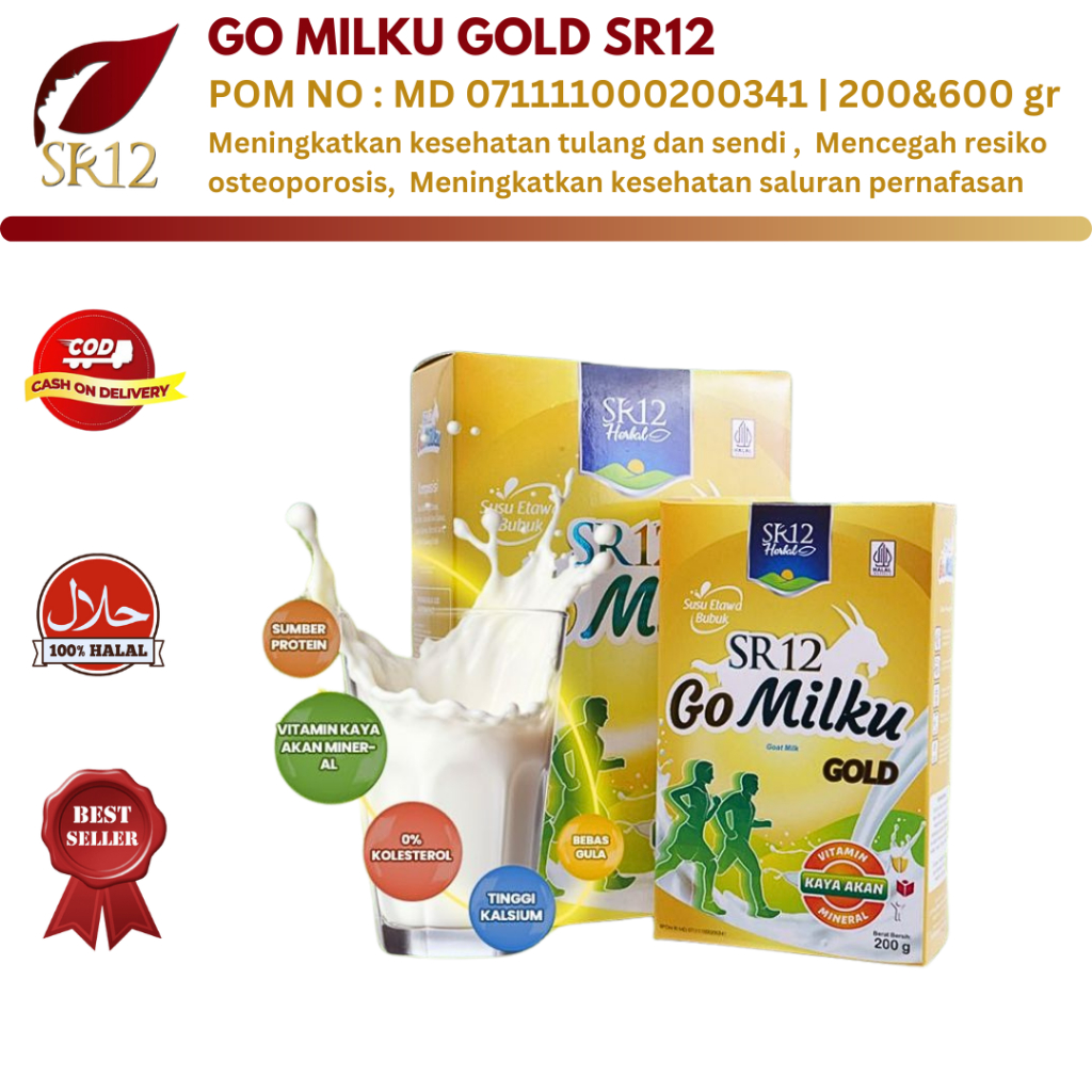 

SR12 GoMilku Gold 600gr Susu Kambing Etawa Rendah Lemak Tinggi Kalsium
