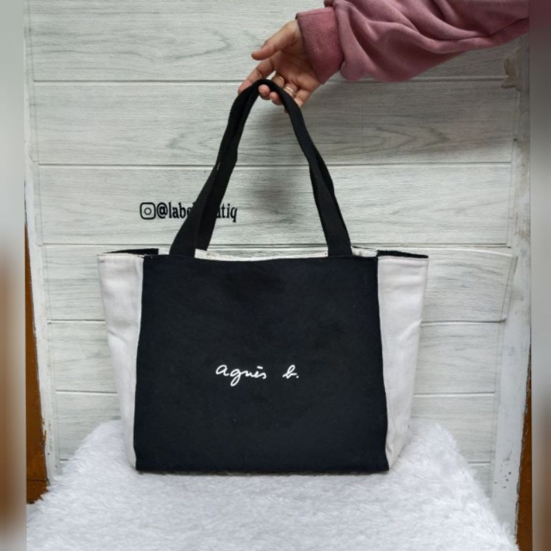 Agnes B Voyage Tas Wanita Canvas Tote Bag