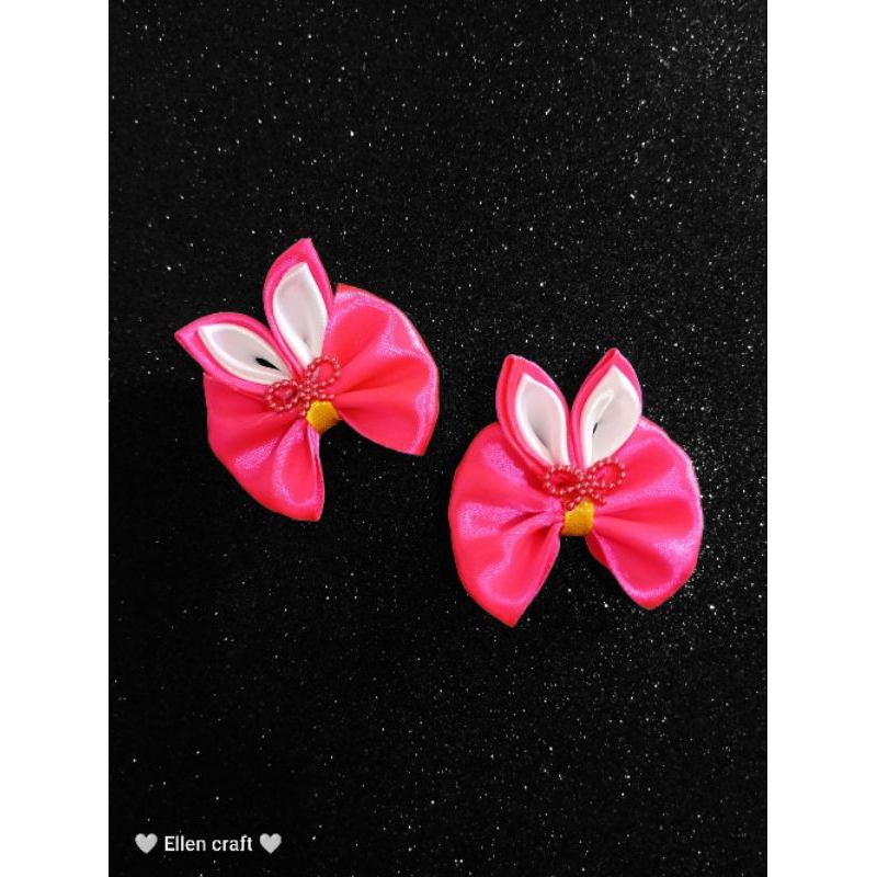 sepasang jepitan rambut lucu kekinian bahan pita satin jepit rambut Korea
