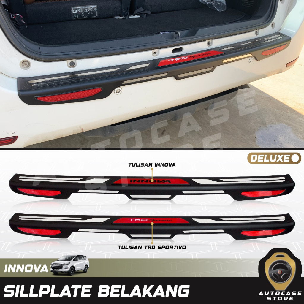 SILLPLATE BELAKANG BAGASI INNOVA REBORN VENTURER 2016-2025 UP DENGAN REFLEKTOR AKSESORIS MOBIL PNP