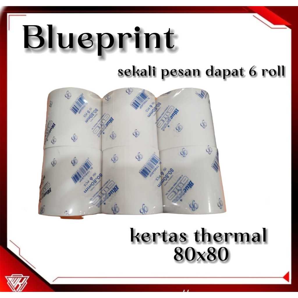

BLUEPRINT- Kertas Thermal 80x80 mm - 6 roll