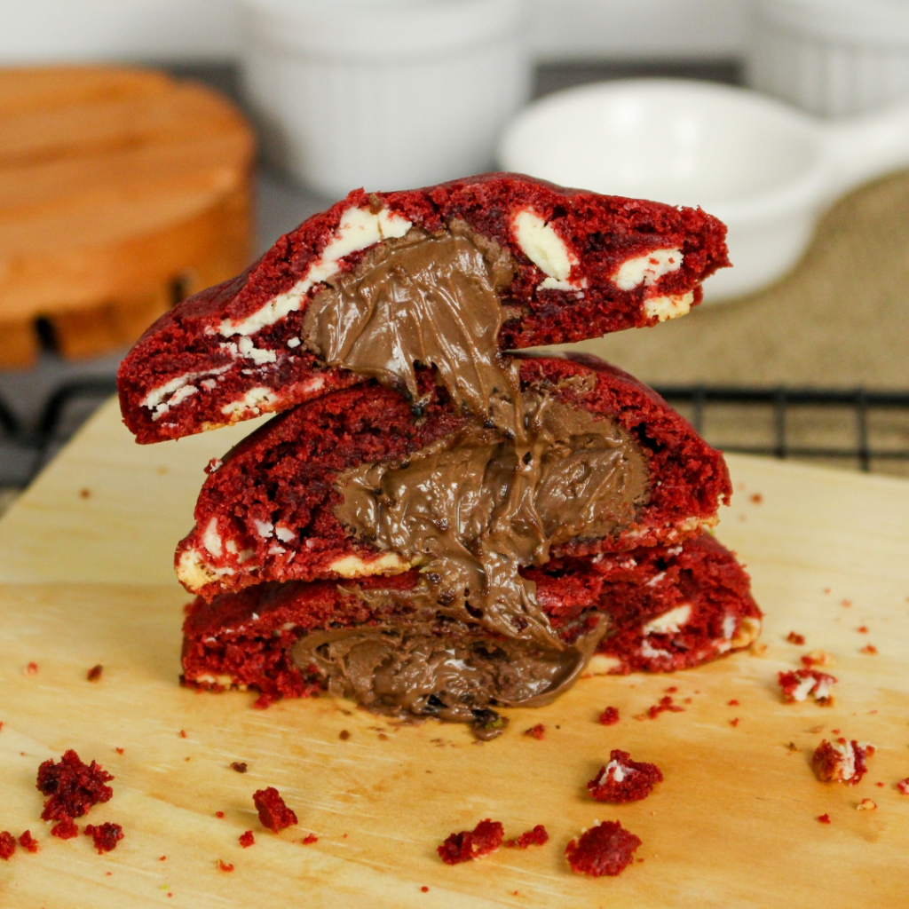 

Red Velvet Nutella Molten Cookies