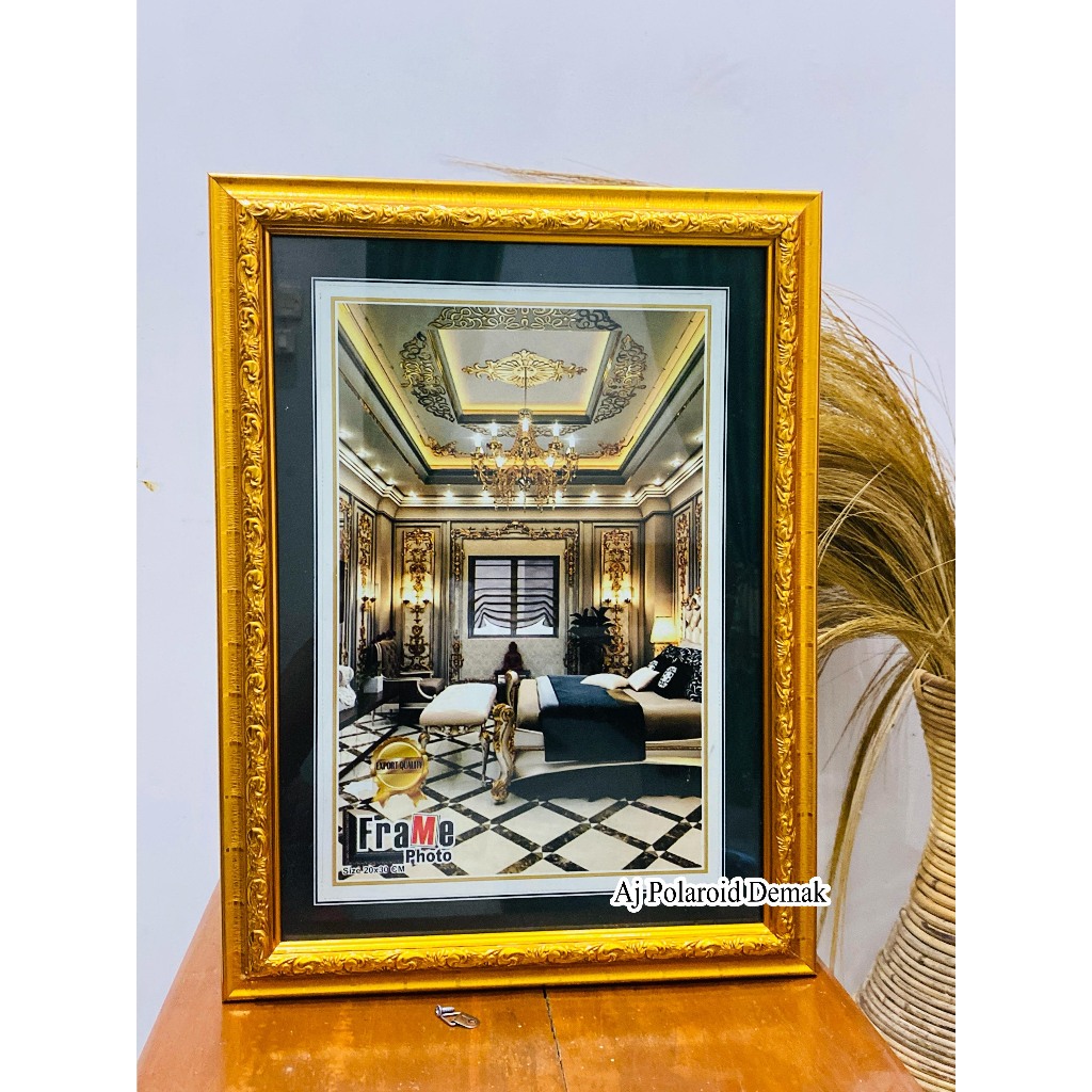 Bingkai Foto emas 8R/10RS/11R/12R/12RS PAKAI KACA Minimalis GROSIR / Frame Foto / Frame piagam / Pig