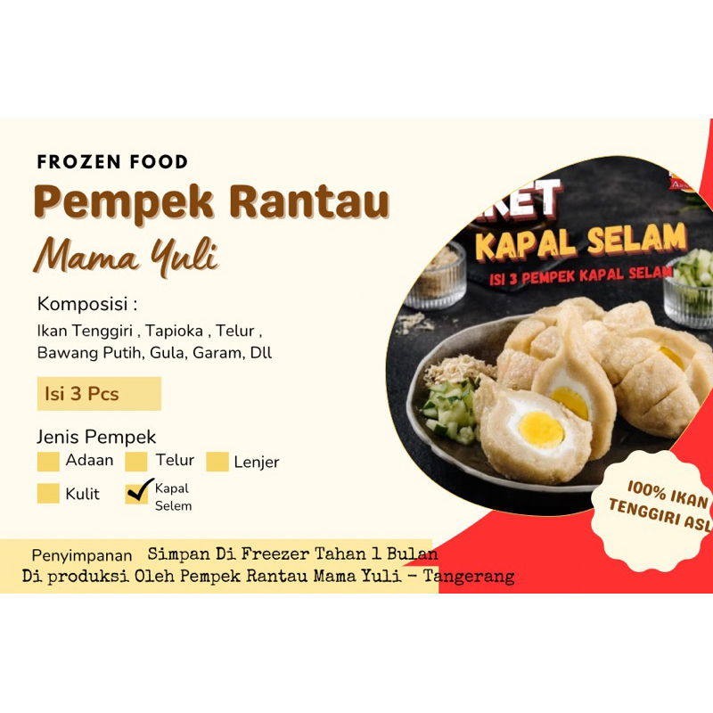 

PempekKapalSelemPempekKhasPalembangPempekIsiCampurPempekIkanTenggiriPempekRantauMamaYuliPempekIkan