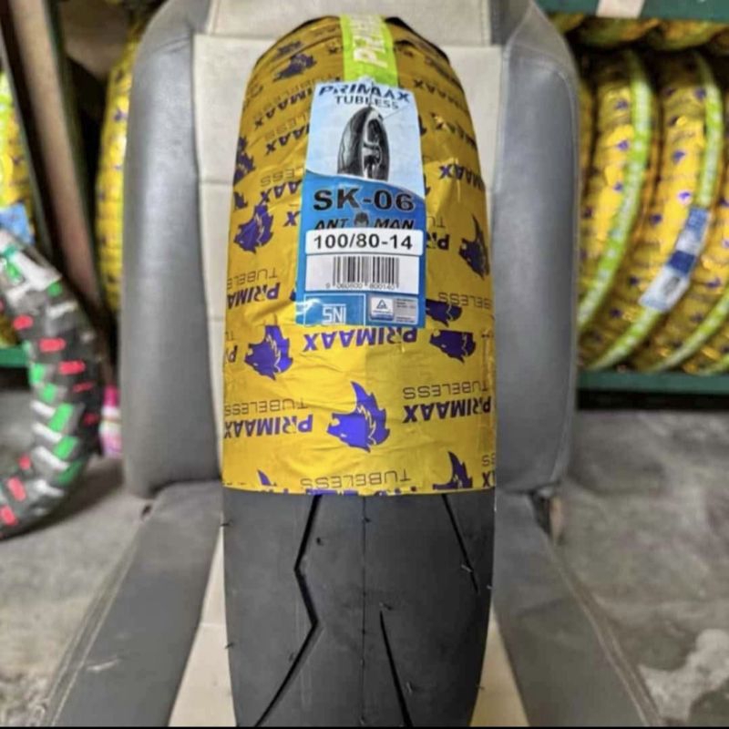 BAN PRIMAX SK06 100/80-14 TUBLES/BAN PRIMAX DEPAN PCX150/BAN LUAR PRIMAX VARIO160/BAN BELAKANG NEW V