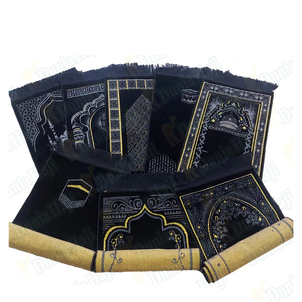 Sajadah Bulu Turkey Kecil Sajadah Muka Sujud al-jamal  /Sajadah Mini 35x60cm MukaTurkey Kepala Black