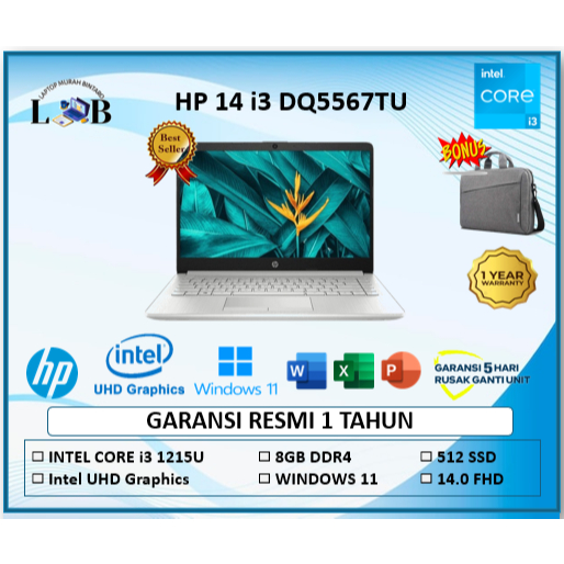 HP 14 I3 1215 8GB 512GB W11+OHS 14.0FHD