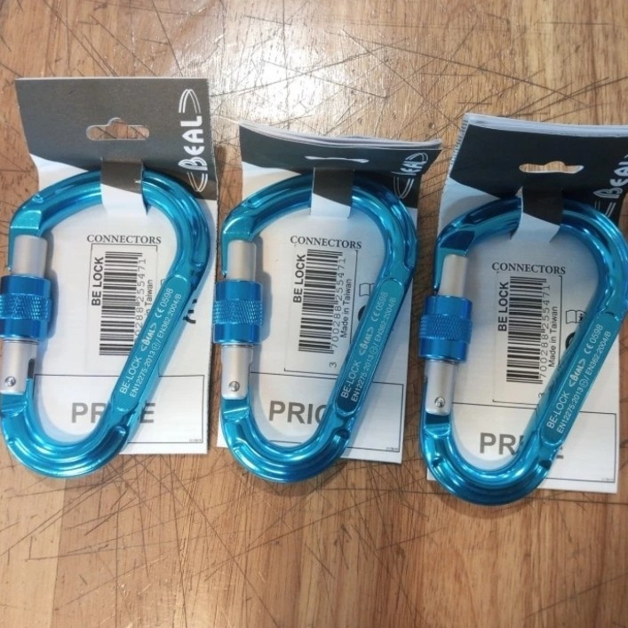 Carabiner Beal Be Lock Screw Gate Original / Climbing Carabiner Safety Lock Triangle / Pengait Karab