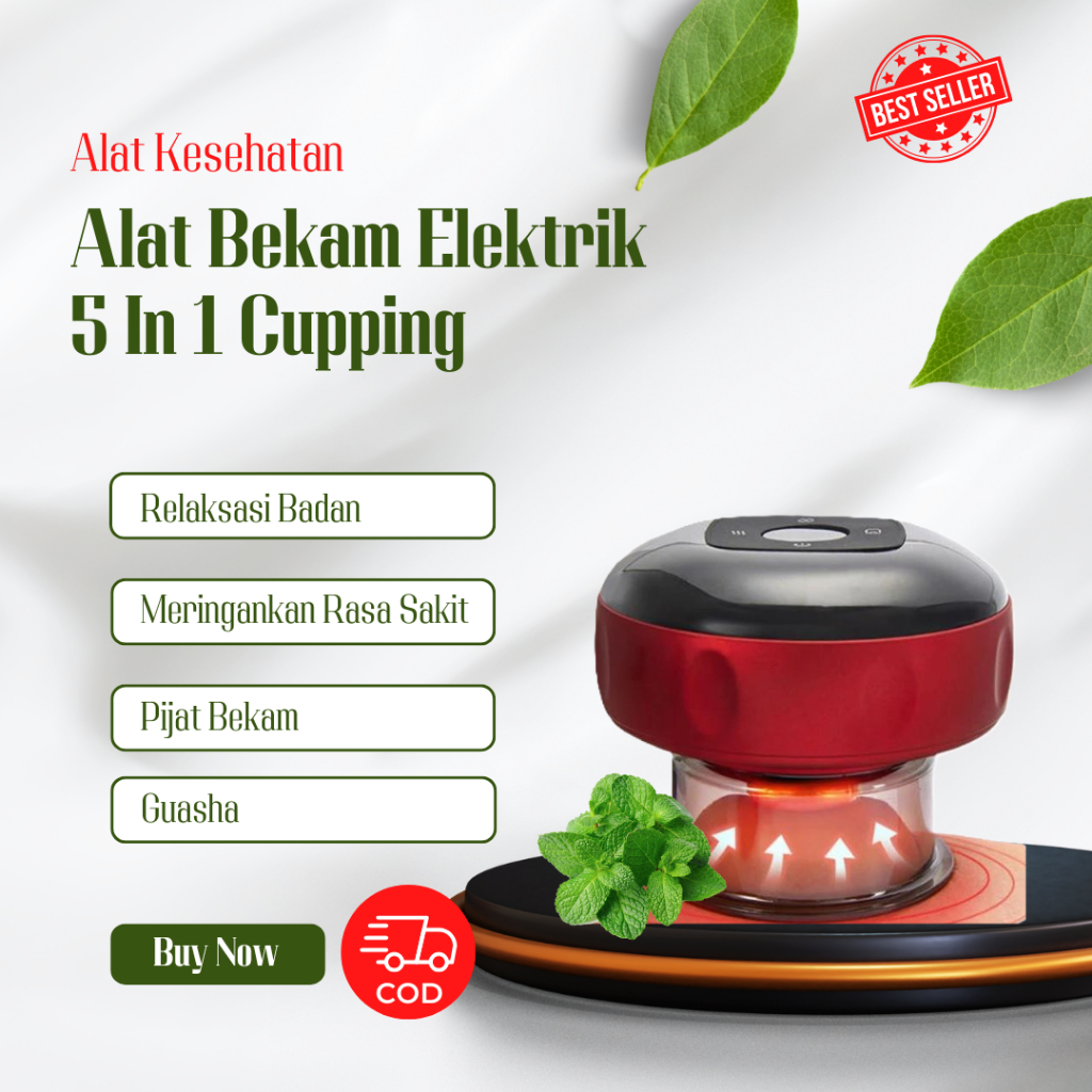 Alat Bekam Elektrik 5 In 1 Cupping Massage Instrument /  Pemijat Bekam Vakum Terapi Magnet Tubuh The