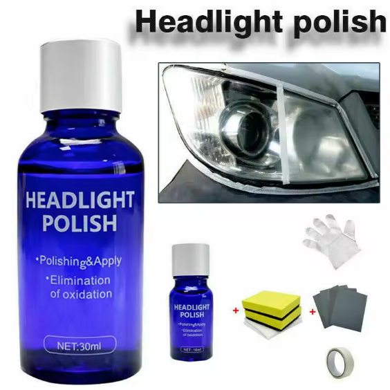 Headlight Polish Restorer Coating Poles Cairan Pembersih Kaca Mika Lampu Mobil Motor Buram Kuning Ku