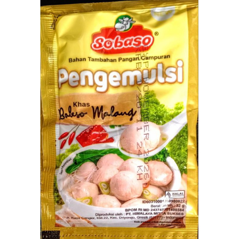 

Pengenyal dan Pengemulsi Bakso Khas Bakso Malang Sobaso 32 gr (isi 10 pcs)