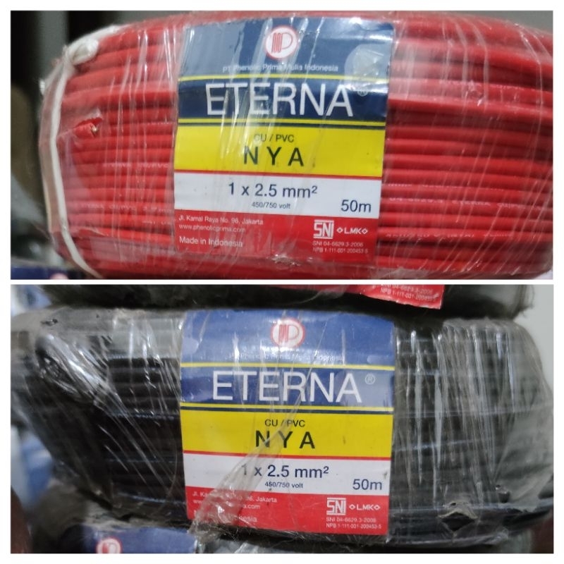 kabel engkel NYA 1x 2,5 mm Eterna murah harga per meter