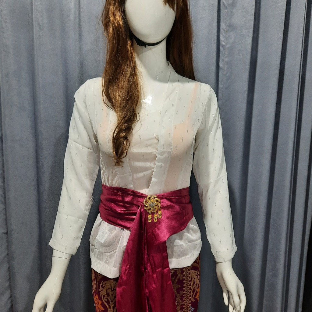 KEBAYA PUTIH WANITA PANJANG / KEBAYA WANITA BALI / ATASAN TRADISIONAL