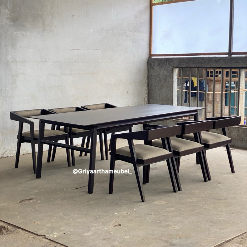 Meja makan kursi 6 kayu jati model vintage meja makan terbaru jati tua