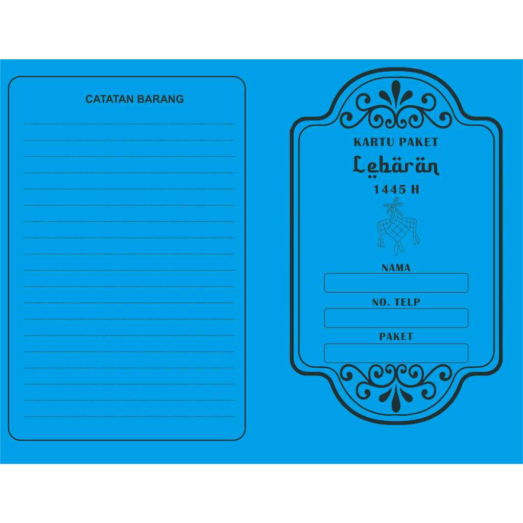 

KARTU PAKET LEBARAN / KARTU ARISAN LEBARAN / KARTU TABUNGAN HARI RAYA