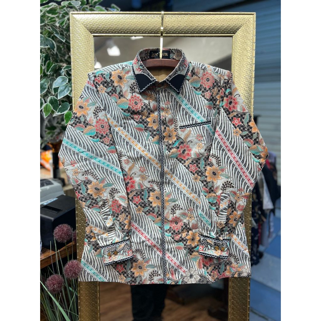 Lano Batik Semi Jas - Diskon Special Size - Kemeja Batik Smock Semi Jas, Baju Batik Pria, Batik Dobb