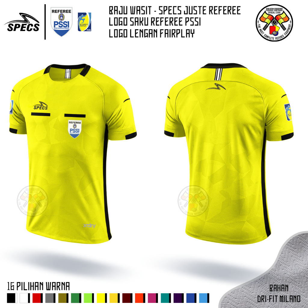 BAJU WASIT SPECS JUSTE - REFEREE PSSI - FAIRPLAY ( 16 WARNA )