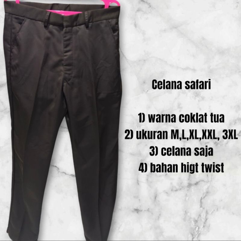 celana safari coklat tua l celana safari hight twist l celana safari coklat tua