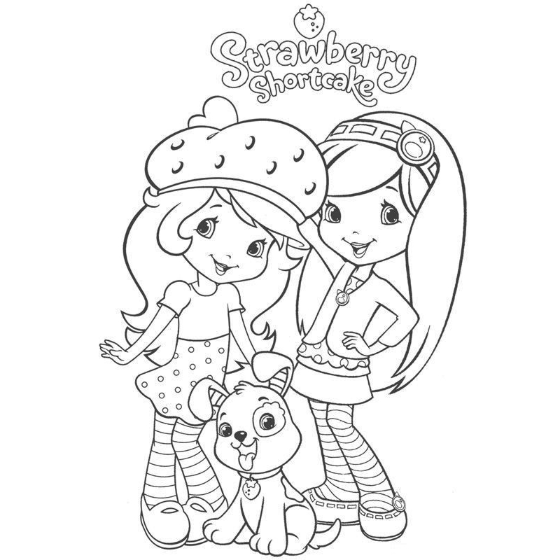 

50 lembar worksheet mewarnai tema Strawberry Shortcake untuk Paud TK SD siap print