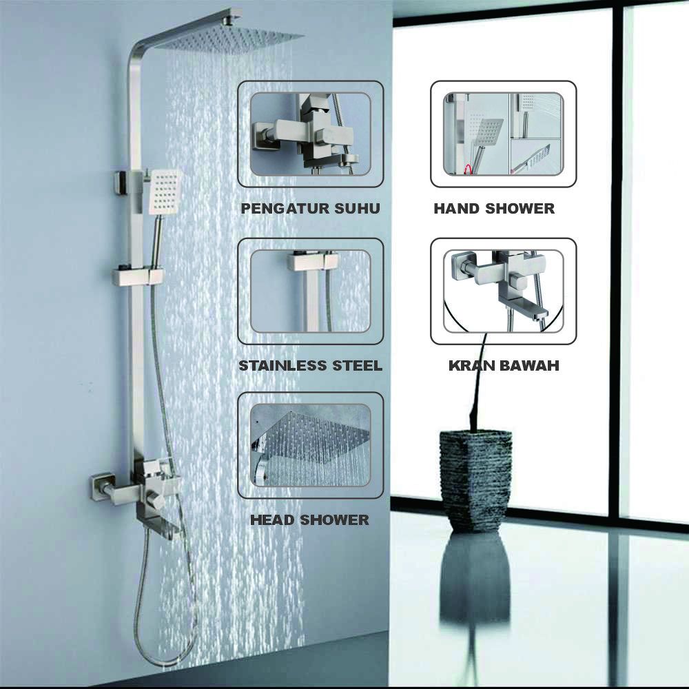 Shower Mandi Set Stainless Steel/Shower Kamar Mandi/Shower Set Kamar Mandi/Shower Set Panas Dingin
