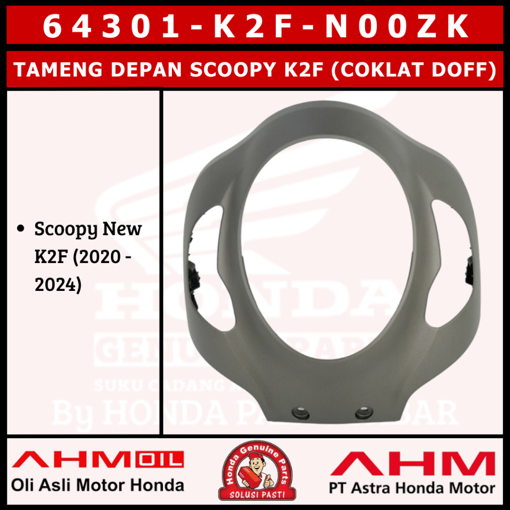 Cover Tameng Depan Scoopy New 2021 K2F (Coklat Doff) 64301K2FN00ZK